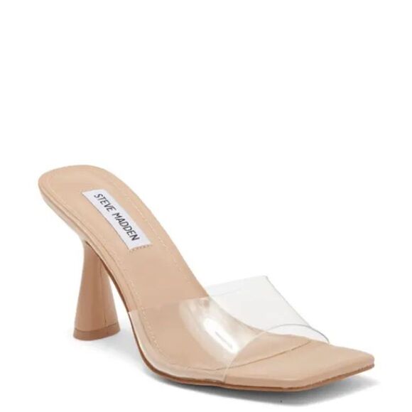 Revolve Steve Madden Elated Slide Sandal in Clear Lucite - Picture 1 of 11